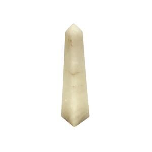 Light Stone Alabaster Obelisk Handcrafted in Italy 10in Tall MCM Decor
